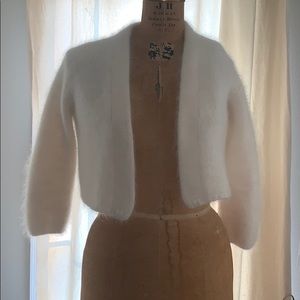 Moda International Angora White Shrug
